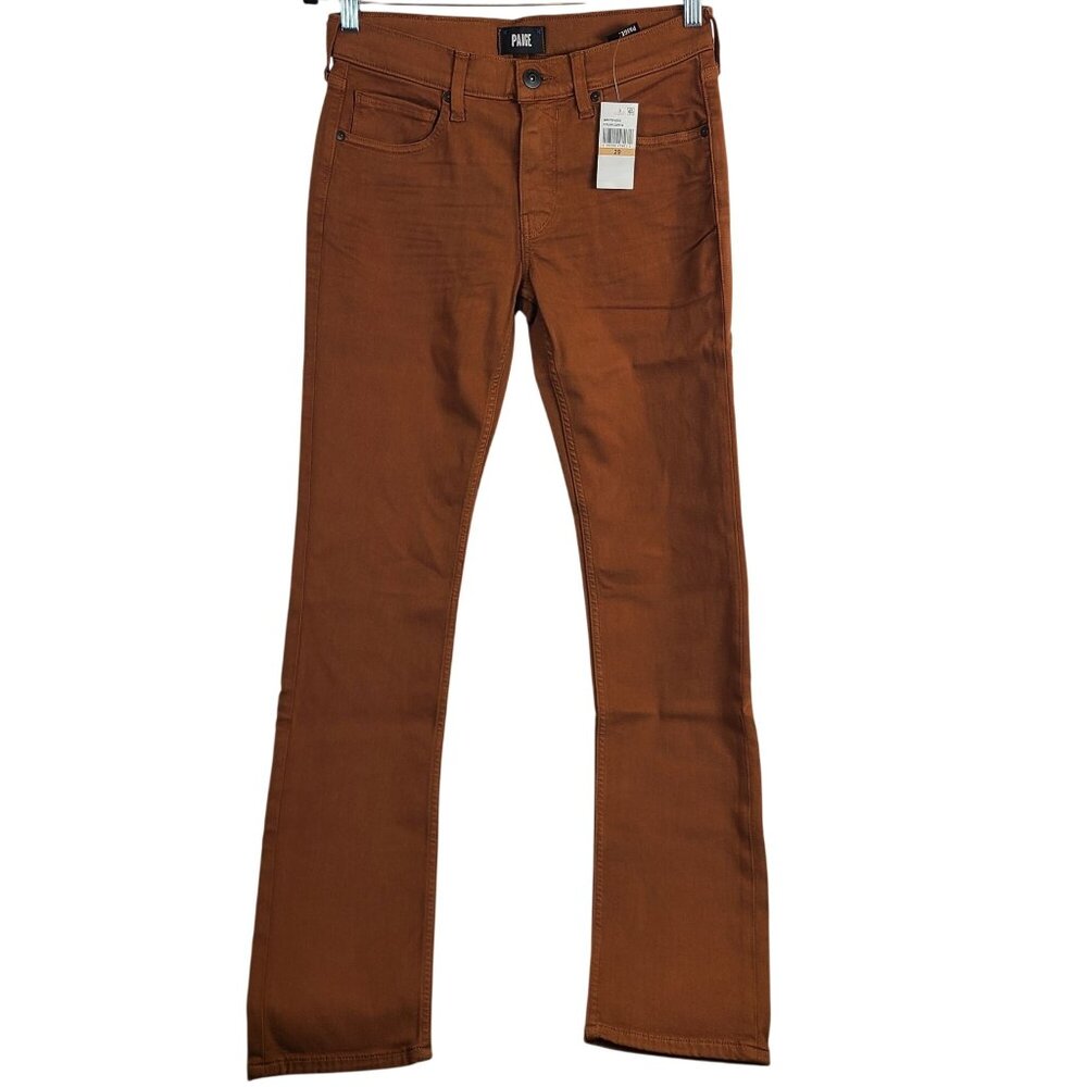 NWT Paige Men Lennox Italian Coffee Slim Bootcut Denim Jeans Size 29 Stretch